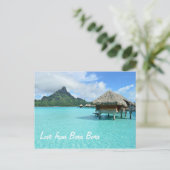 Overwater resort op Bora Bora briefkaart liefdeste (Staand voorkant)