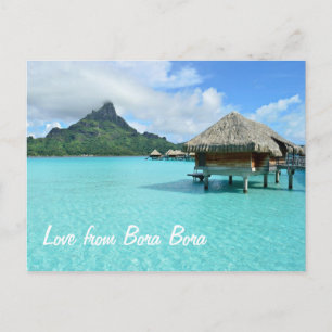 Overwater resort op Bora Bora briefkaart liefdeste