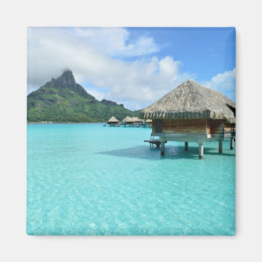 Overwater resort op Bora Bora magneet (Voorkant)