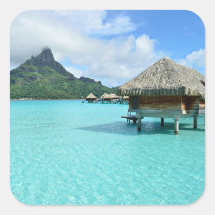 Overwater resort op Bora Bora plein sticker