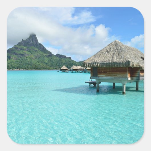 Overwater resort op Bora Bora plein sticker (Voorkant)