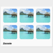 Overwater resort op Bora Bora plein sticker (Vel)