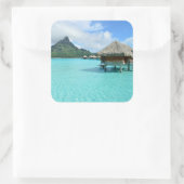 Overwater resort op Bora Bora plein sticker (Tas)