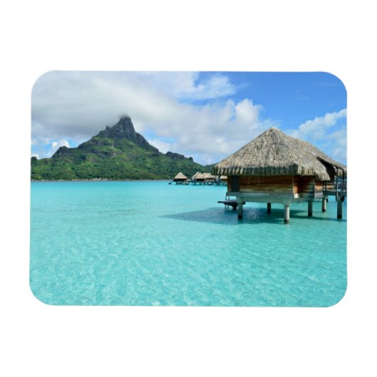 Overwater resort op Bora Bora rechthoekige magneet (Horizontaal)