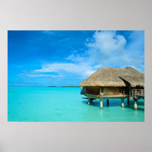 Overwaterbungalow op Bora Bora Poster (Voorkant)
