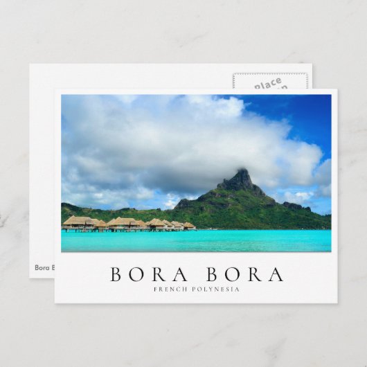 Overwaterresort en Bora Bora Island, Polynesië Briefkaart (Voorkant / Achterkant)