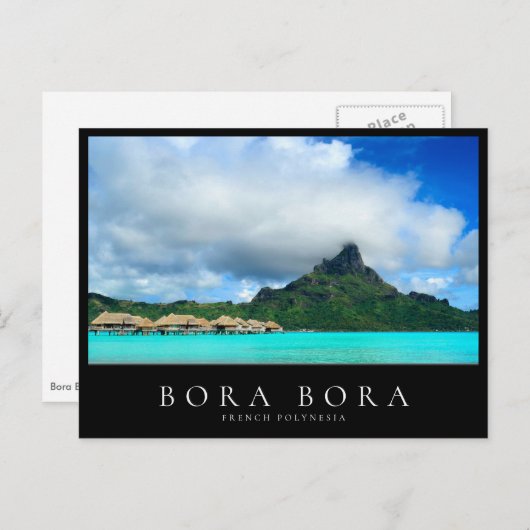 Overwaterresort en Bora Bora Island, Polynesië Briefkaart (Voorkant / Achterkant)