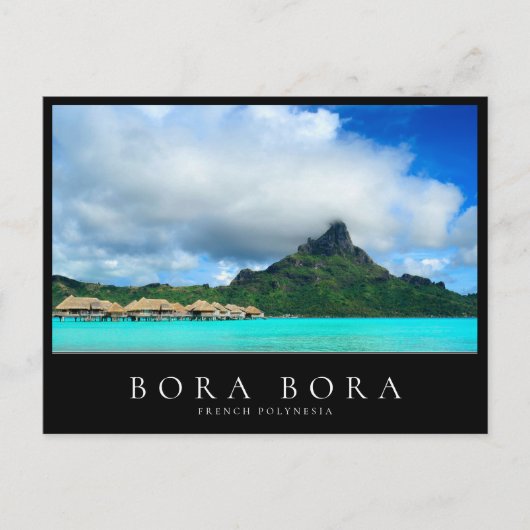 Overwaterresort en Bora Bora Island, Polynesië Briefkaart (Voorkant)