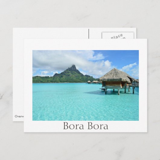 Overwaterresort en lagune op Bora Bora Briefkaart (Voorkant / Achterkant)