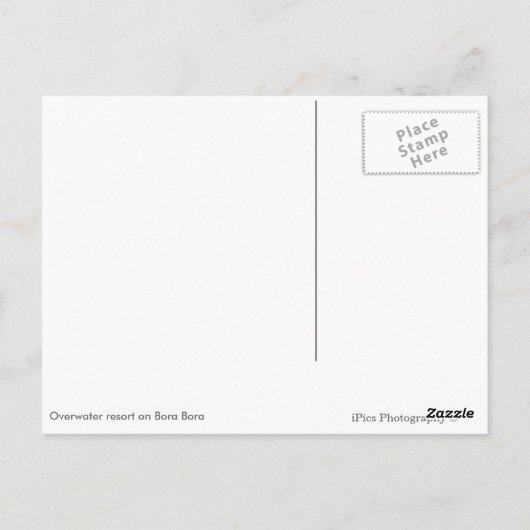 Overwaterresort en lagune op Bora Bora Briefkaart (Achterkant)