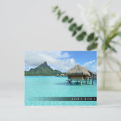 Overwaterresort op briefkaart van de Bora Bora-bar (Staand voorkant)