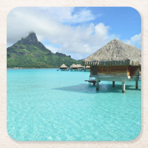 Overwaterresort op het onderzetter Bora Bora