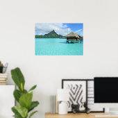 Overwaterresort op het poster Bora Bora (Thuiskantoor)