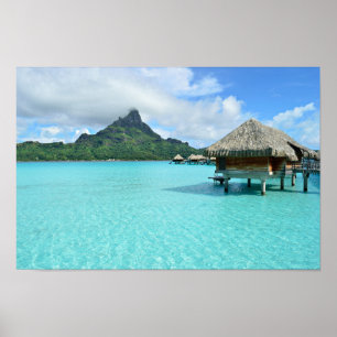 Overwaterresort op het poster Bora Bora