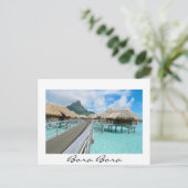 Overwaterresort op het witte briefkaart Bora Bora (Staand voorkant)