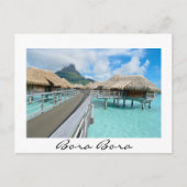 Overwaterresort op het witte briefkaart Bora Bora (Voorkant)