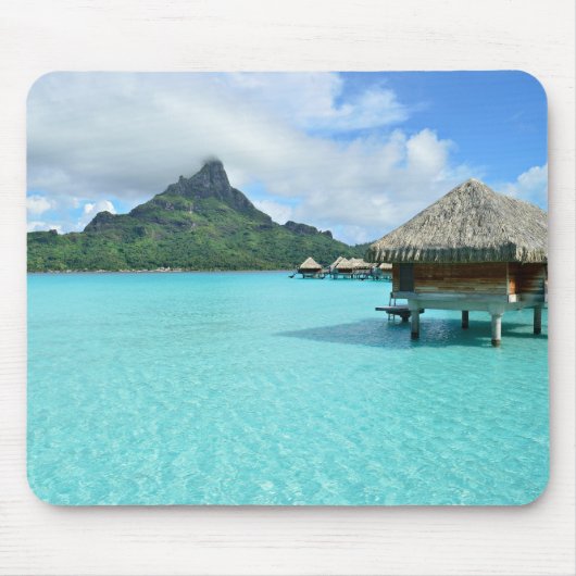 Overwatertoevluchtsoord Bora Bora mousepad Muismat (Voorkant)