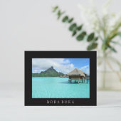 Overwatertoevluchtsoord op zwarte grenskaart Bora  Briefkaart (Staand voorkant)