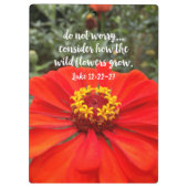 Overweeg de Christelijke Bijbel van de Wilde Bloem Klembord (Achterkant)