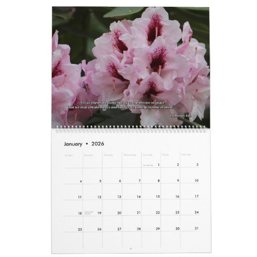 Overweeg de kalender van Lilies Devotional twee pa (Jan 2026)