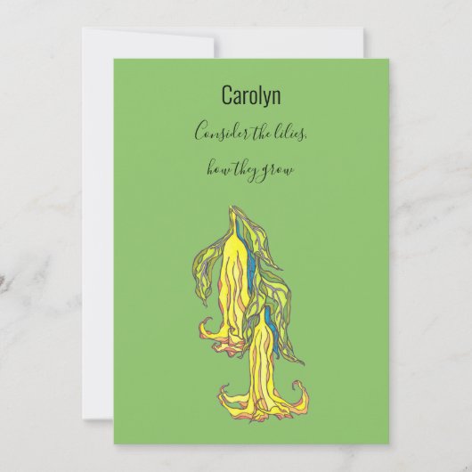 Overweeg de leugens, hoe ze groeien, gepersonalise feestdagenkaart (Voorkant)