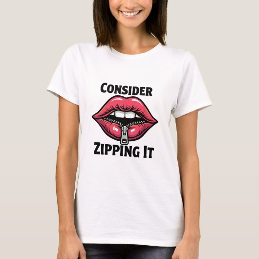 Overweeg het dicht te ritsen t-shirt (Voorkant)