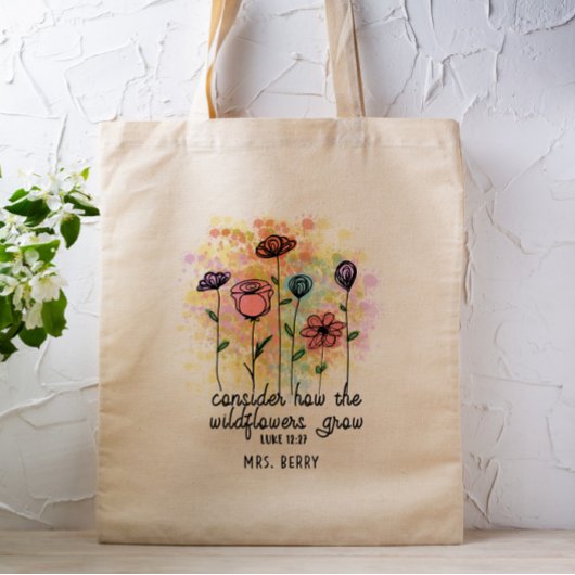 Overweeg hoe de wilde bloemen groeien tote bag