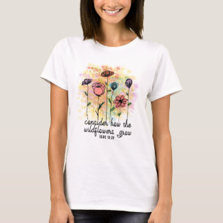 Overweeg hoe de wilde bloemen T-shirt groeien