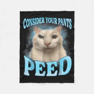 Overweeg je broek plassen grappige freak kat meme fleece deken