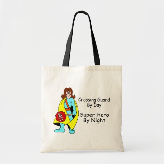 Overweg op dag Super Hero 's nachts Tote Bag (Voorkant)