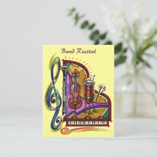 Overweging betreffende muziekinstrumenten of parti kaart (Staand voorkant)