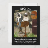 Overweging mededeling, pinguïns, stralen, piano magnetische uitnodiging (Voorkant)