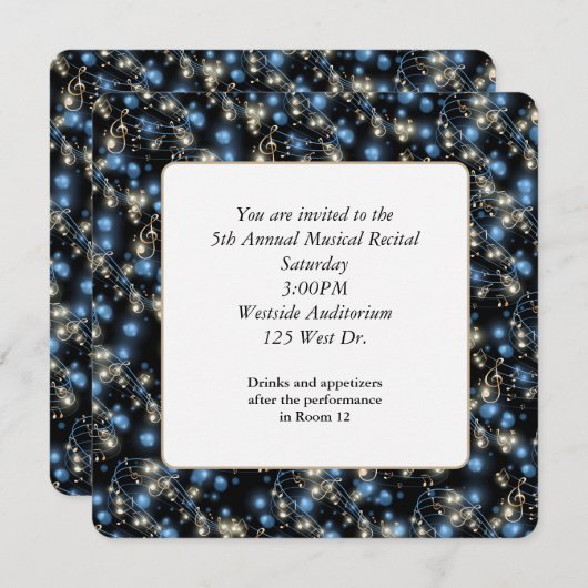 Overweging Muzieknoten en feestverlichting Kaart (Voorkant / Achterkant)