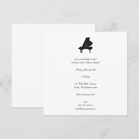 Overweging Piano Kaart (Voorkant / Achterkant)