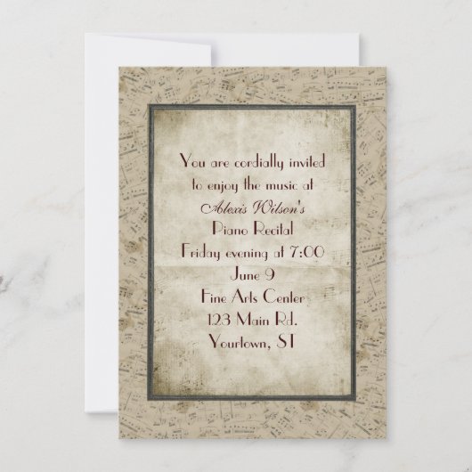 overweging Piano Kaart (Voorkant)