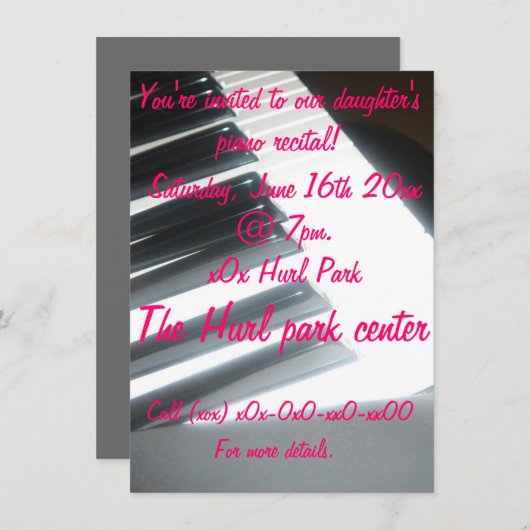 Overweging Piano Kaart (Voorkant / Achterkant)