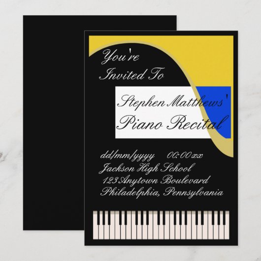 Overweging van Elegant Piano Kaart (Voorkant / Achterkant)