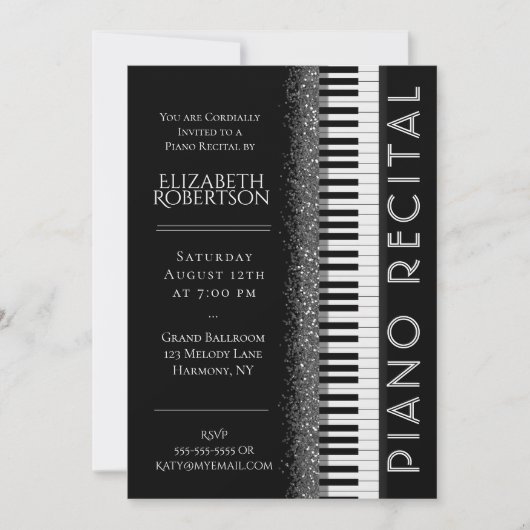 Overweging zwart-wit van Piano Kaart (Voorkant)