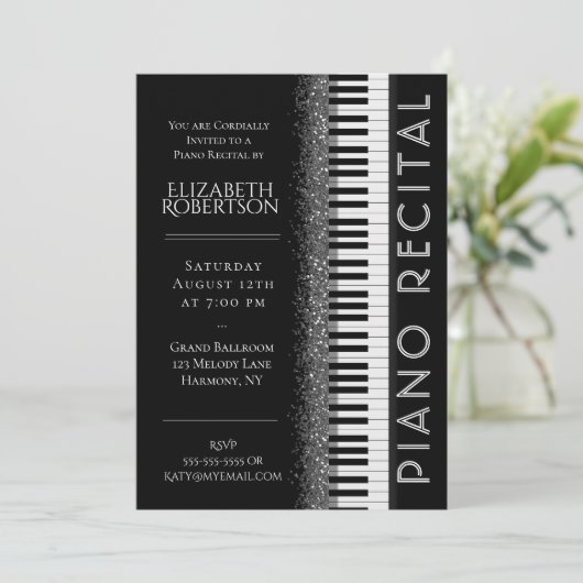 Overweging zwart-wit van Piano Kaart (Staand voorkant)