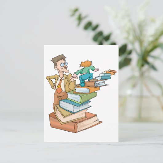 Overweldigd leraar briefkaart (Staand voorkant)