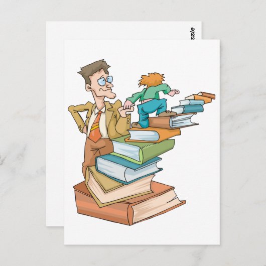 Overweldigd leraar briefkaart (Voorkant / Achterkant)