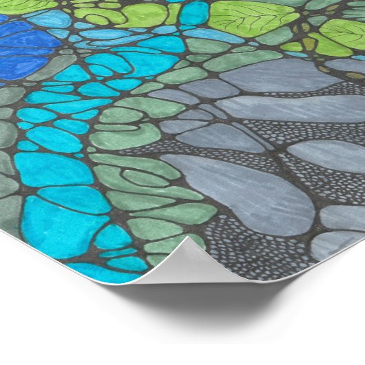 Overweldigde doodle print 8x8in. (Hoek)