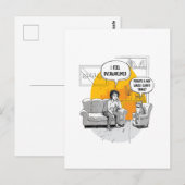 Overweldigde Introvert Kat Humor Herkenbaar Meme Briefkaart (Voorkant / Achterkant)