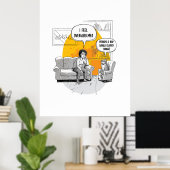 Overweldigde Introvert Kat Humor Herkenbaar Meme Poster (Thuiskantoor)