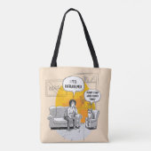 Overweldigde Introvert Kat Humor Herkenbaar Meme Tote Bag (Achterkant)