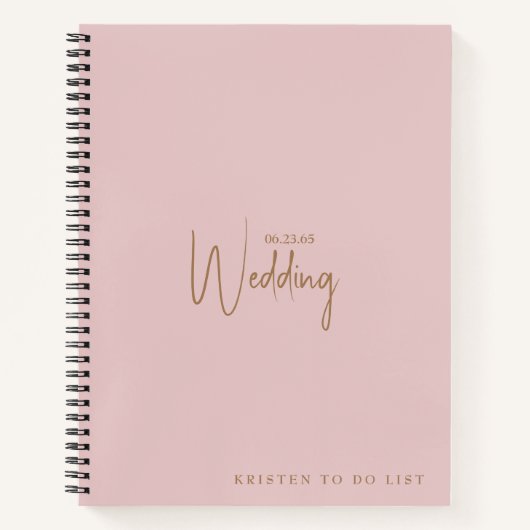 Overweldigende aangepaste bruiloft om checklist vo notitieboek (Voorkant)