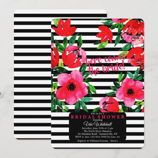 Overweldigende BloemenUitnodiging Kaart (Voorkant / Achterkant)