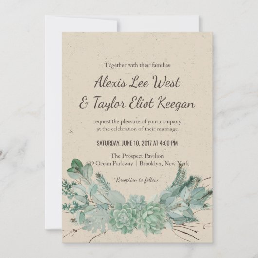 Overweldigende liefde - Succulent Bouquet Wedding  Kaart (Voorkant)