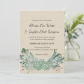 Overweldigende liefde - Succulent Bouquet Wedding  Kaart (Staand voorkant)