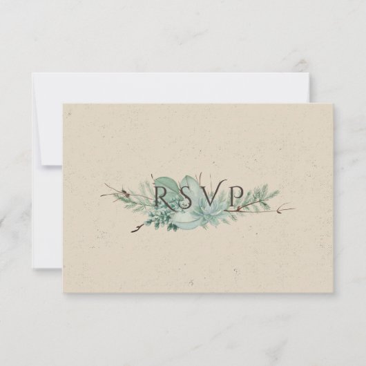 Overweldigende liefde - Succulent Bouquet Wedding  RSVP Kaartje (Voorkant)